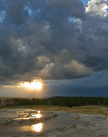Sunset at Great Fountain Geyser